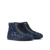 Mens Coupe-Haute Blue Leopard Sneaker